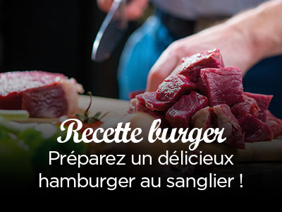 Préparation d'un hamburger au sanglier !