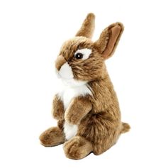PELUCHE LAPIN BRUN ASSIS 17CM