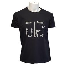 TEE SHIRT HUMORISTIQUE CHASSE NOIR