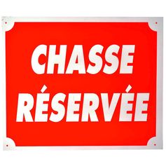 PLAQUE ALU CHASSE RESERVEE