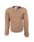 SWEAT COL BOUTONNE MARRON
