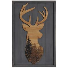 DECORATION MURALE CADRE BOIS CERF