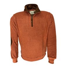 SWEAT COL ZIP COUDIERE BRIQUE