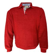 SWEAT COL BOUTONNE CERISE