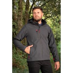 VESTE SOFTSHELL TREILLIS GRISE