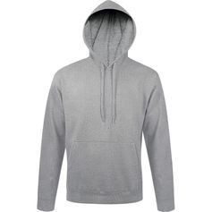 SWEAT HOODIE UNI GRIS CHINE CLAIR