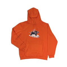 SWEAT A CAPUCHE ORANGE SANGLIER