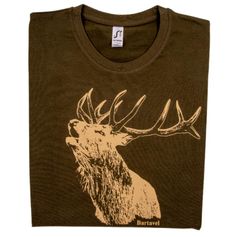 TEE SHIRT GRAND CERF KAKI