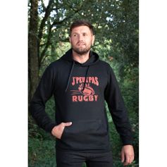 SWEAT J'PEUX PAS J'AI RUGBY NOIR