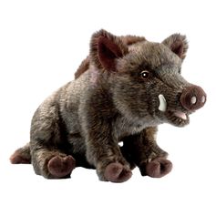 PELUCHE SANGLIER COUCHE 35CM