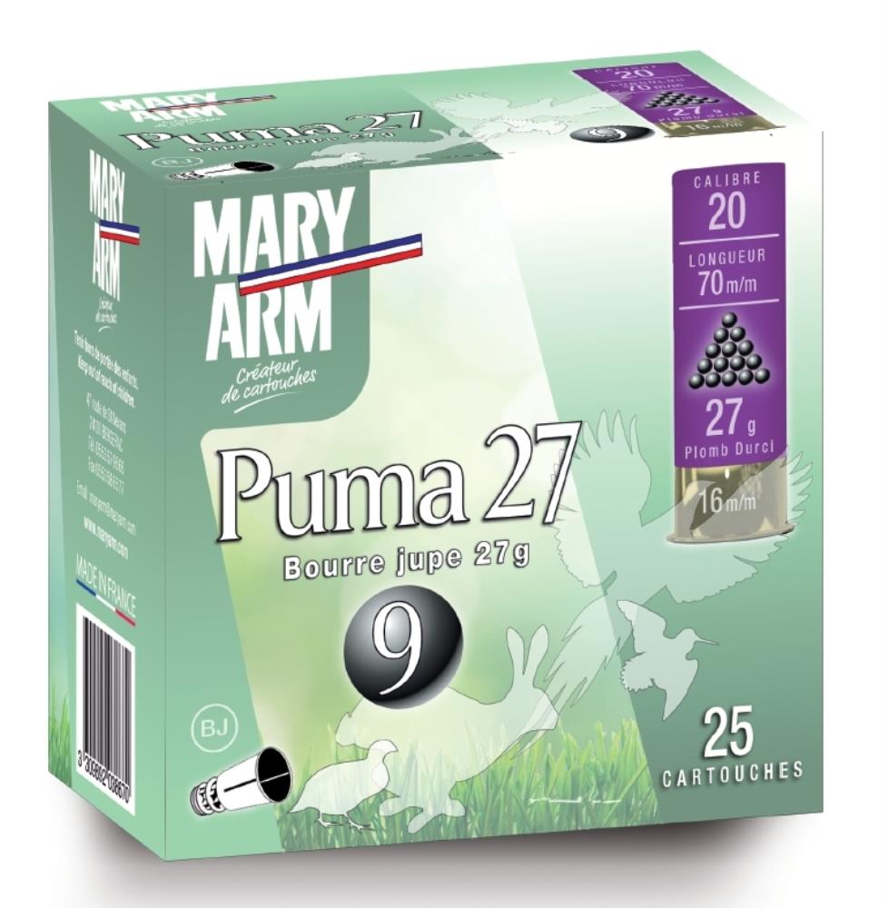 Cartouche Calibre 20 Terre Et Eau CARTOUCHES PUMA 27 20/27G X25 - MARY ARM | Terres & Eaux