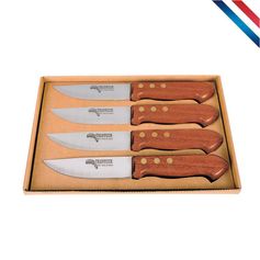 COUTEAU STEAK TBONE TRAPEUR X4 12CM P.