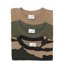 LOT DE 3 TEE SHIRTS KAKI BEIGE CAMO