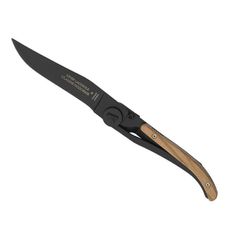 COUTEAU LAGUIOLE BOIS OLIVIER LAME NOIRE