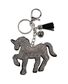PORTE CLES CHEVAL STRASS ARGENT