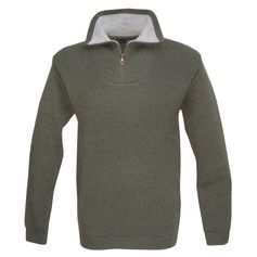 PULL COL ZIP CAMIONNEUR KAKI