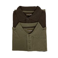 LOT DE 2  POLOS CHASSE KAKI/MAR