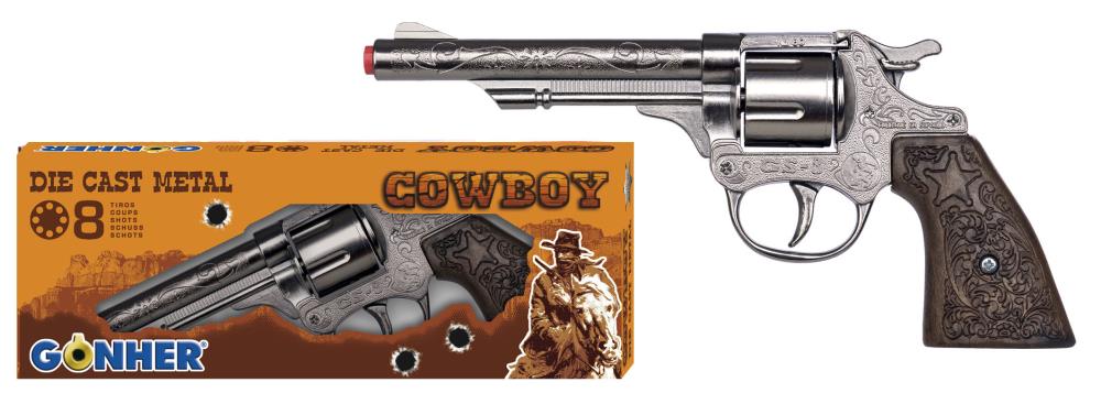 Revolver à Amorces 8 Coups Métal Cowboy 20 cm