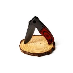 COUTEAU PLIANT AVEC CLIP M BOIS / TITANE L GRISE 10CM