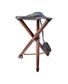 TREPIED BOIS SIEGE CUIR TS