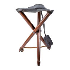 TREPIED BOIS SIEGE CUIR TXL