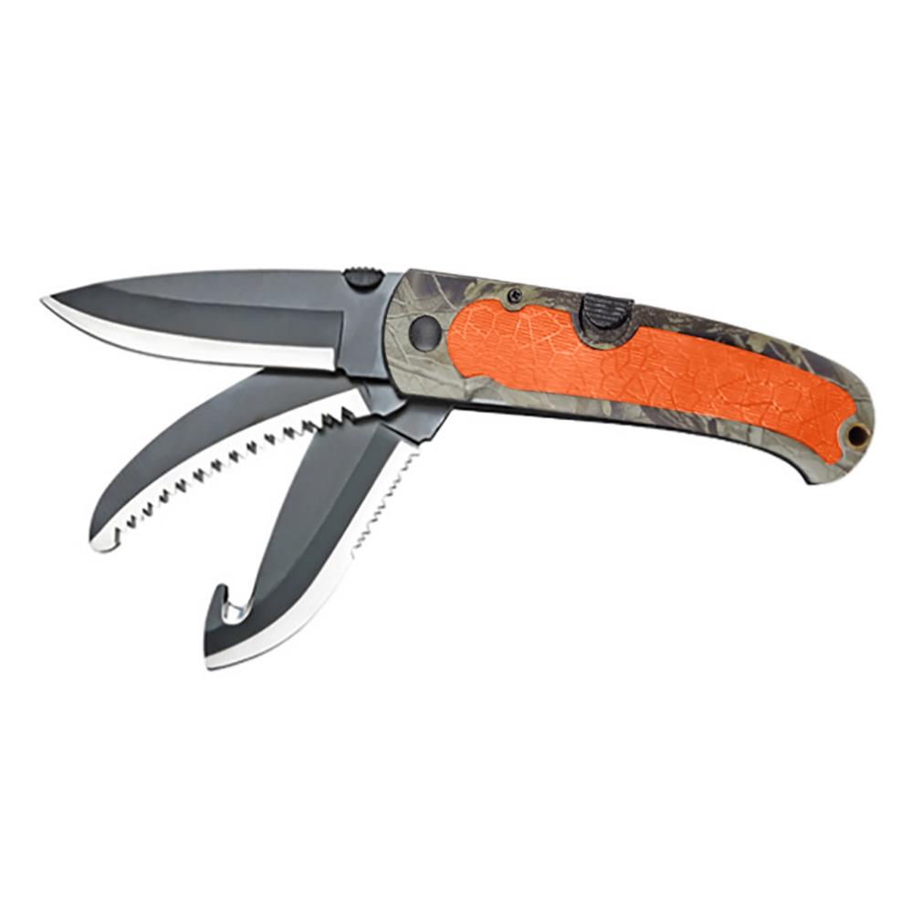 COUTEAUX 3 LAMES MANCHE CAMO/ORANGE