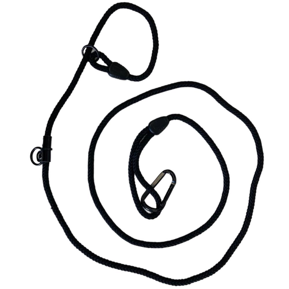 LAISSE LASSO BAUDRIER NOIRE 2.4M