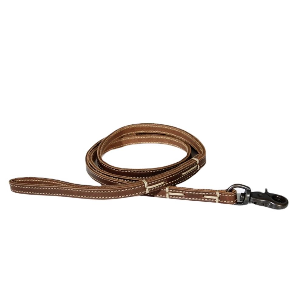 LAISSE SURPIQUEE 120CM COGNAC