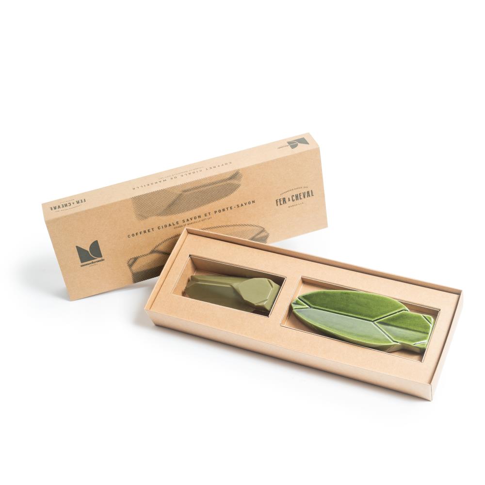 COFFRET CIGALE OLIVE + PORTE SAVON - FAC X MONOCHROMIC