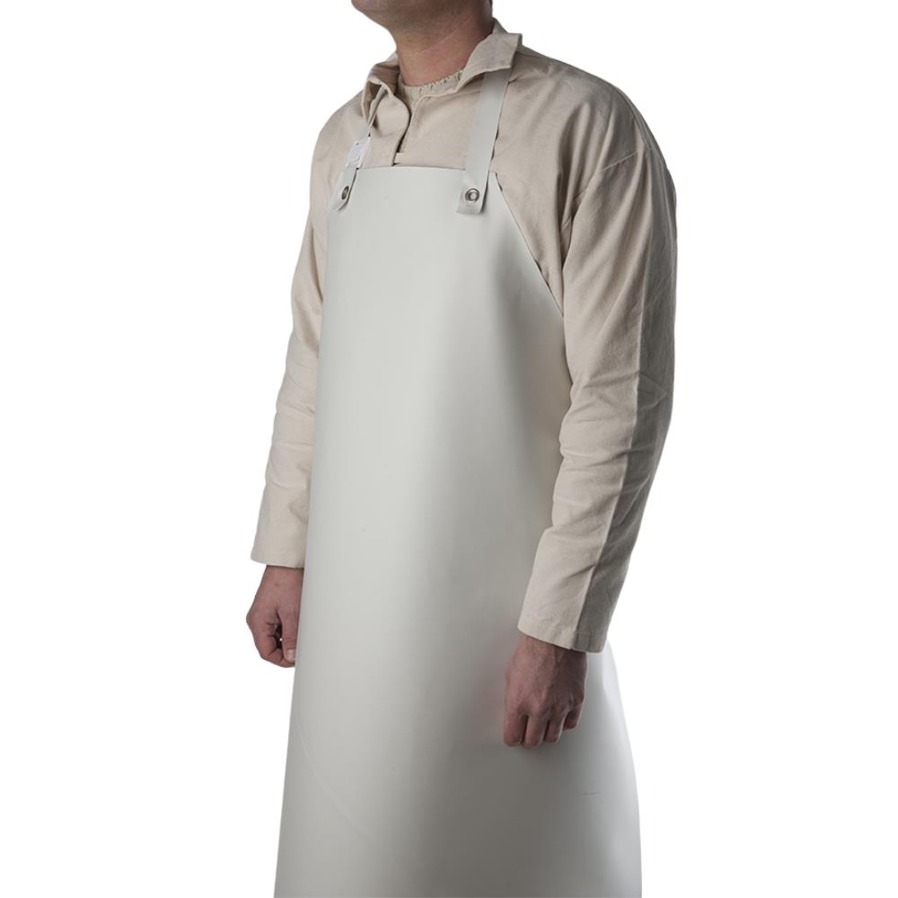 TABLIER DE BOUCHER CAOUTCHOUC NITRILE BLANC