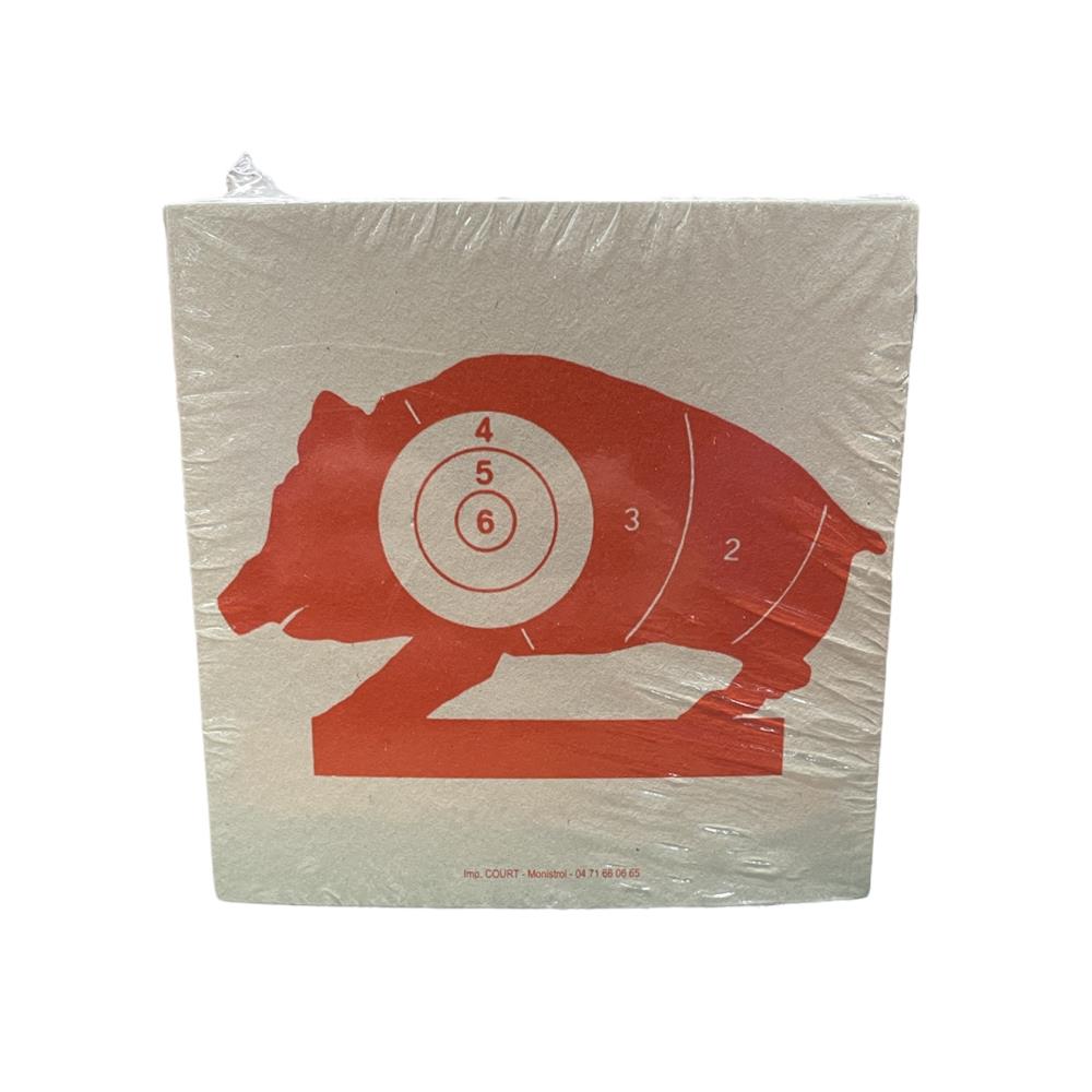 CIBLES 10X10 SANGLIER ROUGE X100