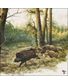 SERVIETTE SANGLIER EN FORET
