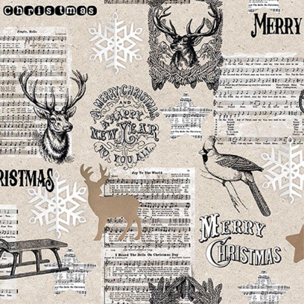 SERVIETTE MERRY CHRISTMAS CERF