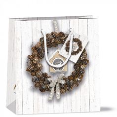 SAC CADEAU COURONNE POMMES DE PIN