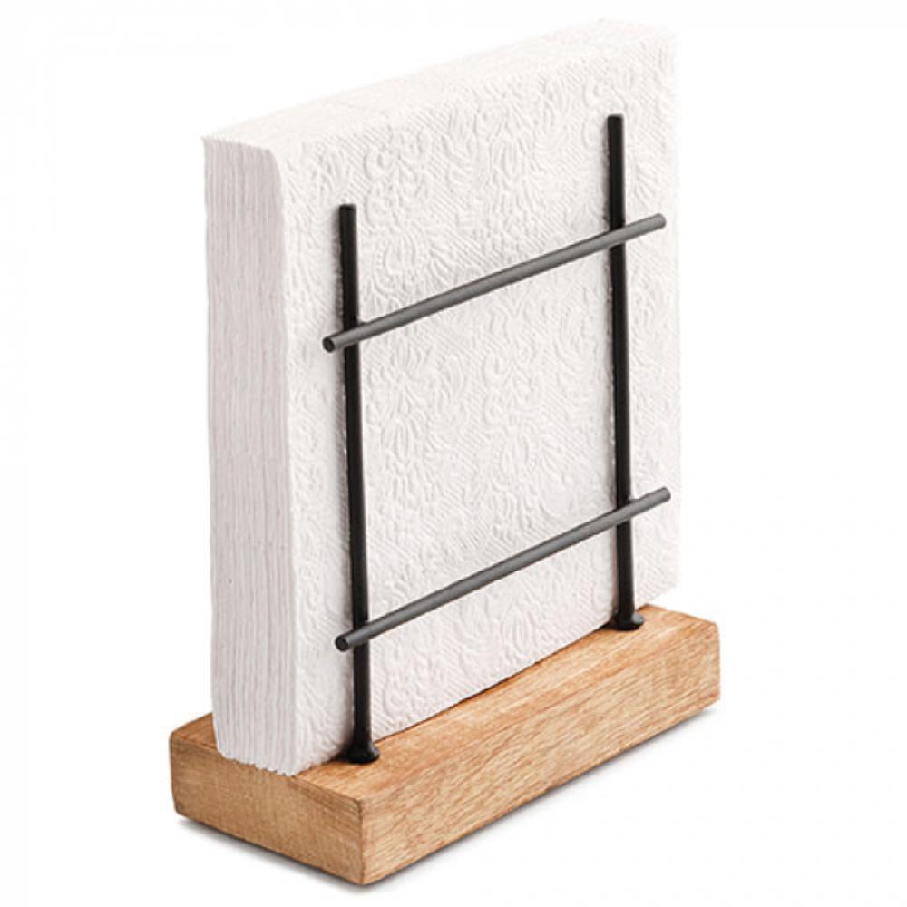 PORTE SERVIETTE BOIS & NOIR