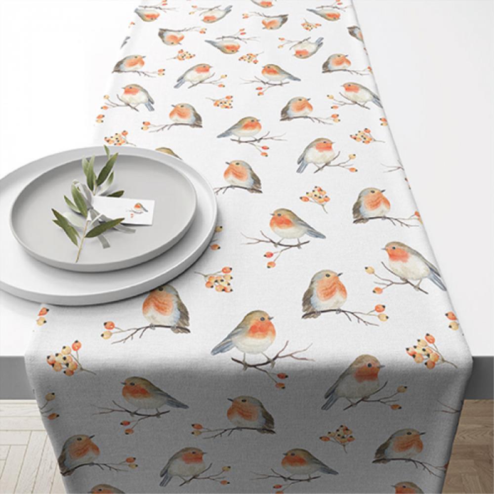 CHEMIN DE TABLE FAMILLE DOISEAUX