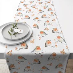 CHEMIN DE TABLE FAMILLE DOISEAUX