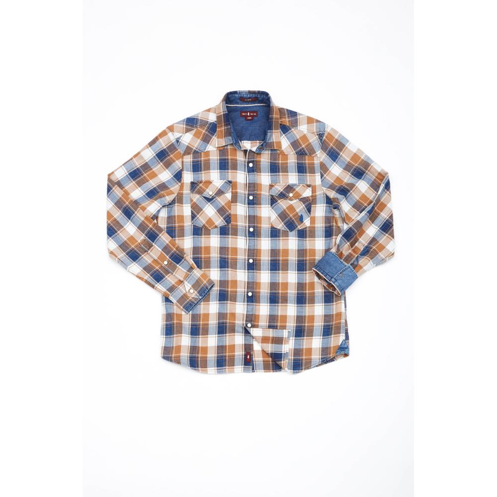 CHEMISE WESTERN MARRON ECORCE
