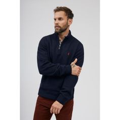 PULL ZIPPE LAMBSWOOL MARINE