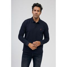 POLO MANCHES LONGUES MARINE