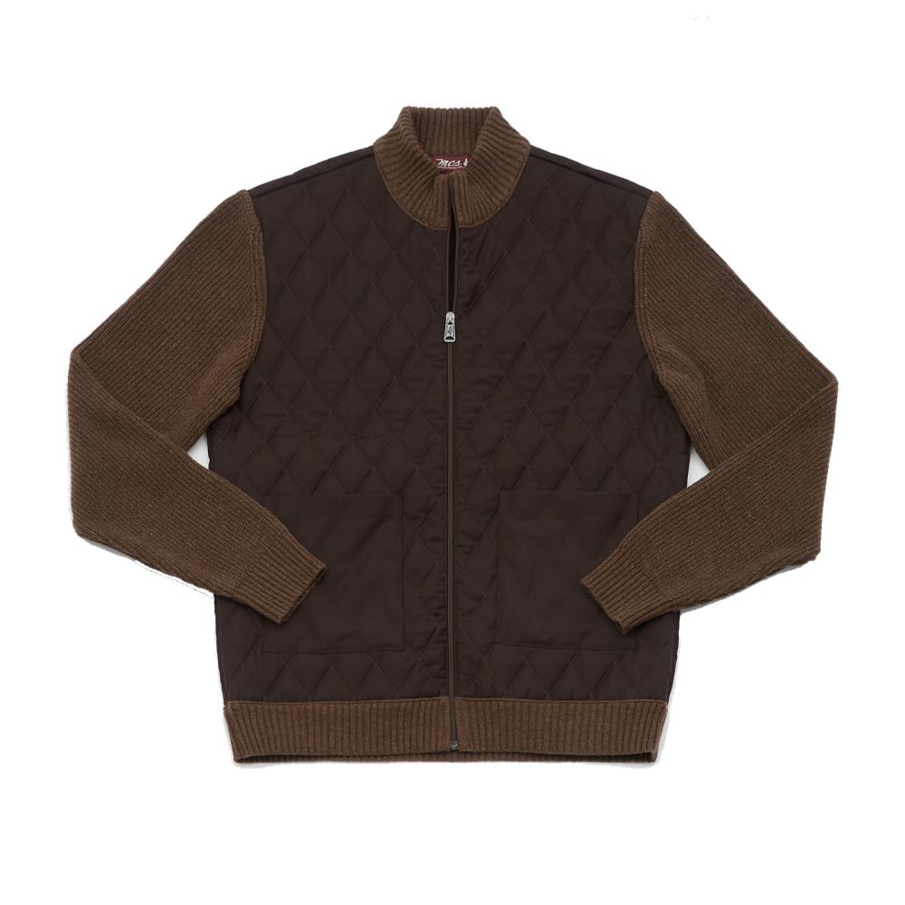 VESTE BI MATIERE MARRON EBENE