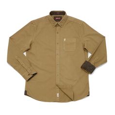 CHEMISE UNIE BEIGE FONCE