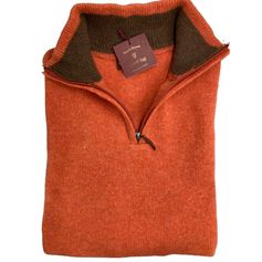 PULL COL ZIPPE ORANGE