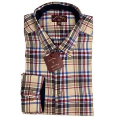 CHEMISE CARREAUX BEIGE BORDEAUX