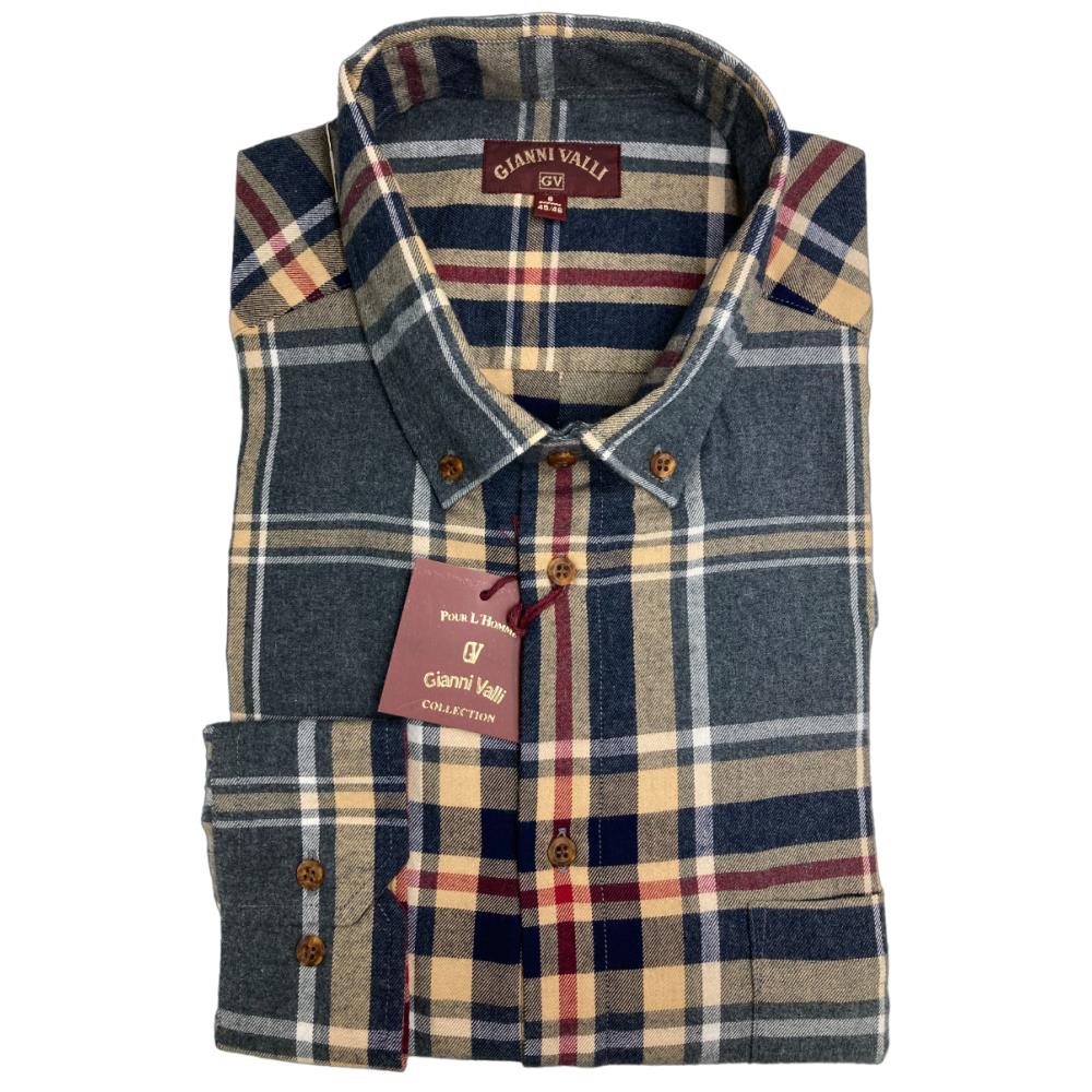 CHEMISE CARREAUX GRIS BEIGE