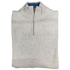 PULL COL ZIPPE BEIGE CHINE