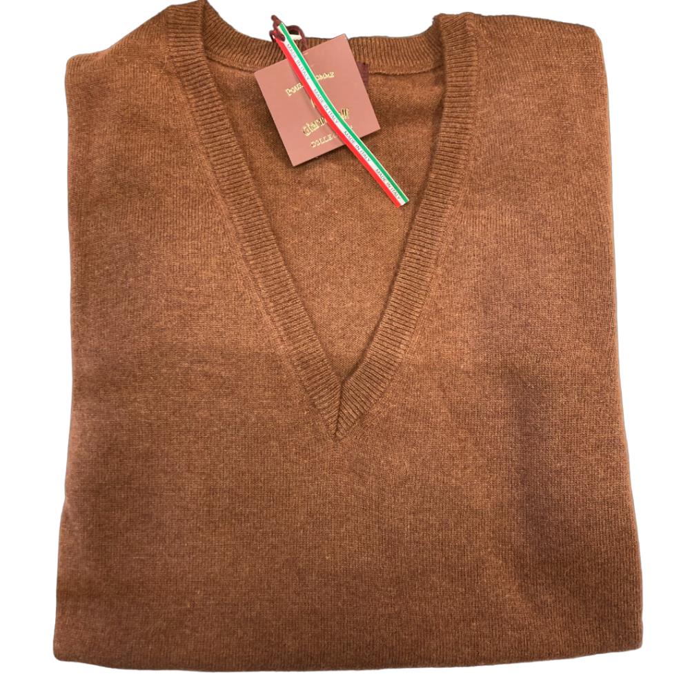 PULL FEMME LAUREN COL V CHOCOLAT