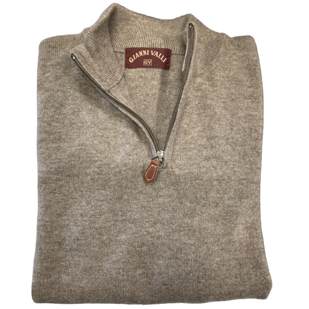 PULL FEMME LAUREN COL ZIP BEIGE