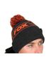 BONNET POMPON NOIR ORANGE