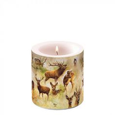 BOUGIE PM COLLAGE DE CERFS